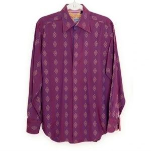 Robert Graham Purple Long Sleeve Diamonds